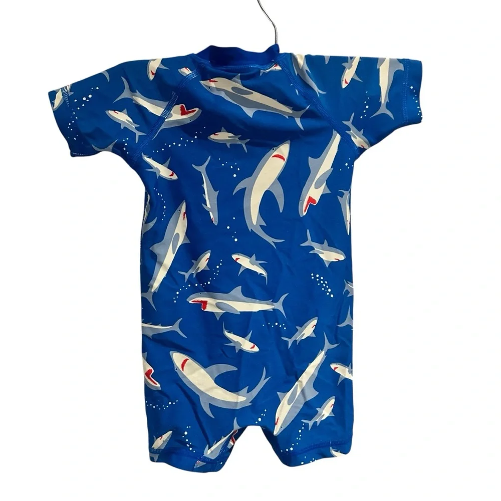 Hanna‎ Andersson Baby Infant Blue Shark Rashguard Swimsuit Size 12-18 Months